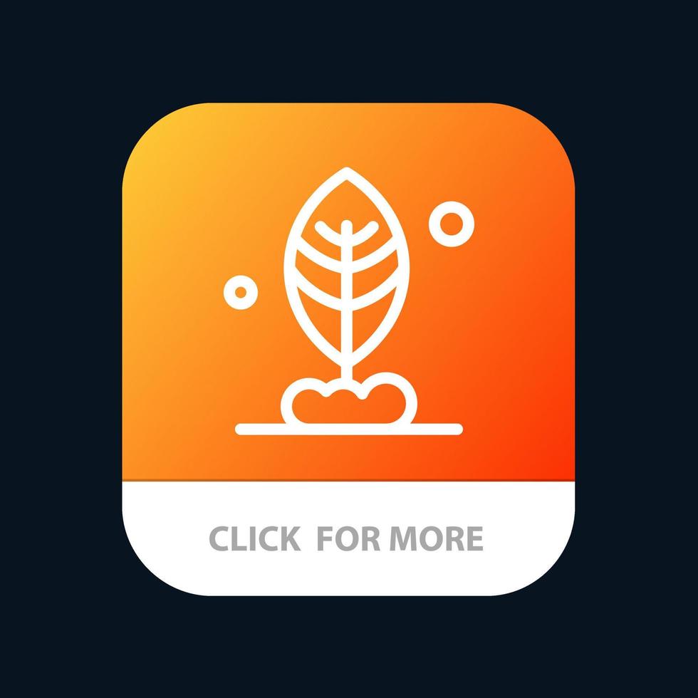 Leaf Plant Motivation Mobile App Button Android and IOS Line Version vector
