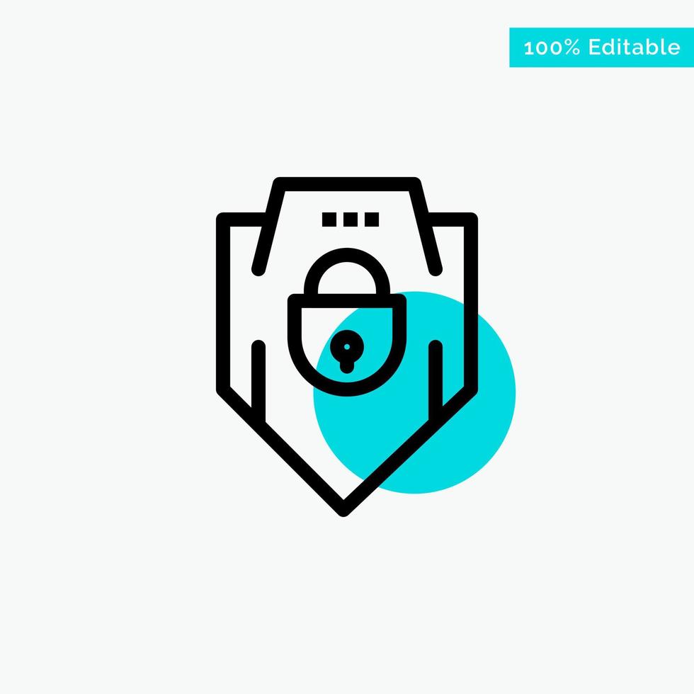 Internet Password Shield Web Security turquoise highlight circle point Vector icon
