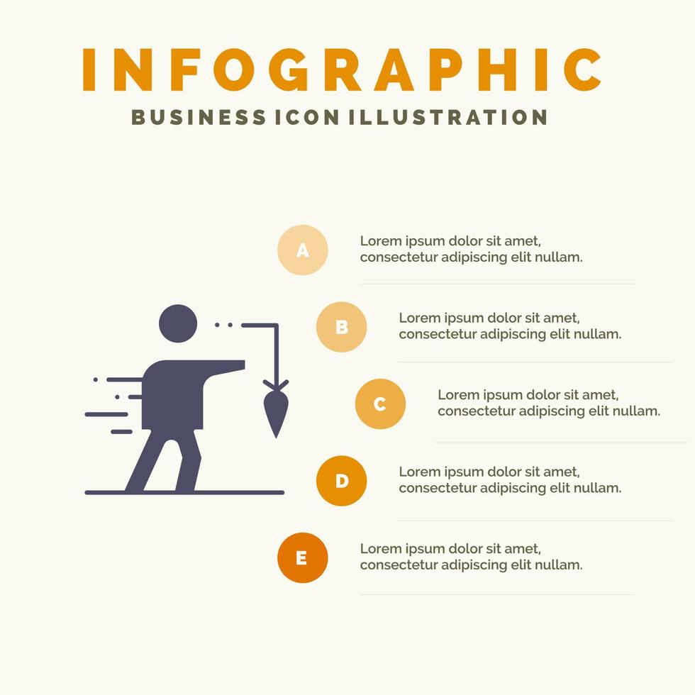 Aspiration Business Extrinsic False Goal Solid Icon Infographics 5 Steps Presentation Background vector