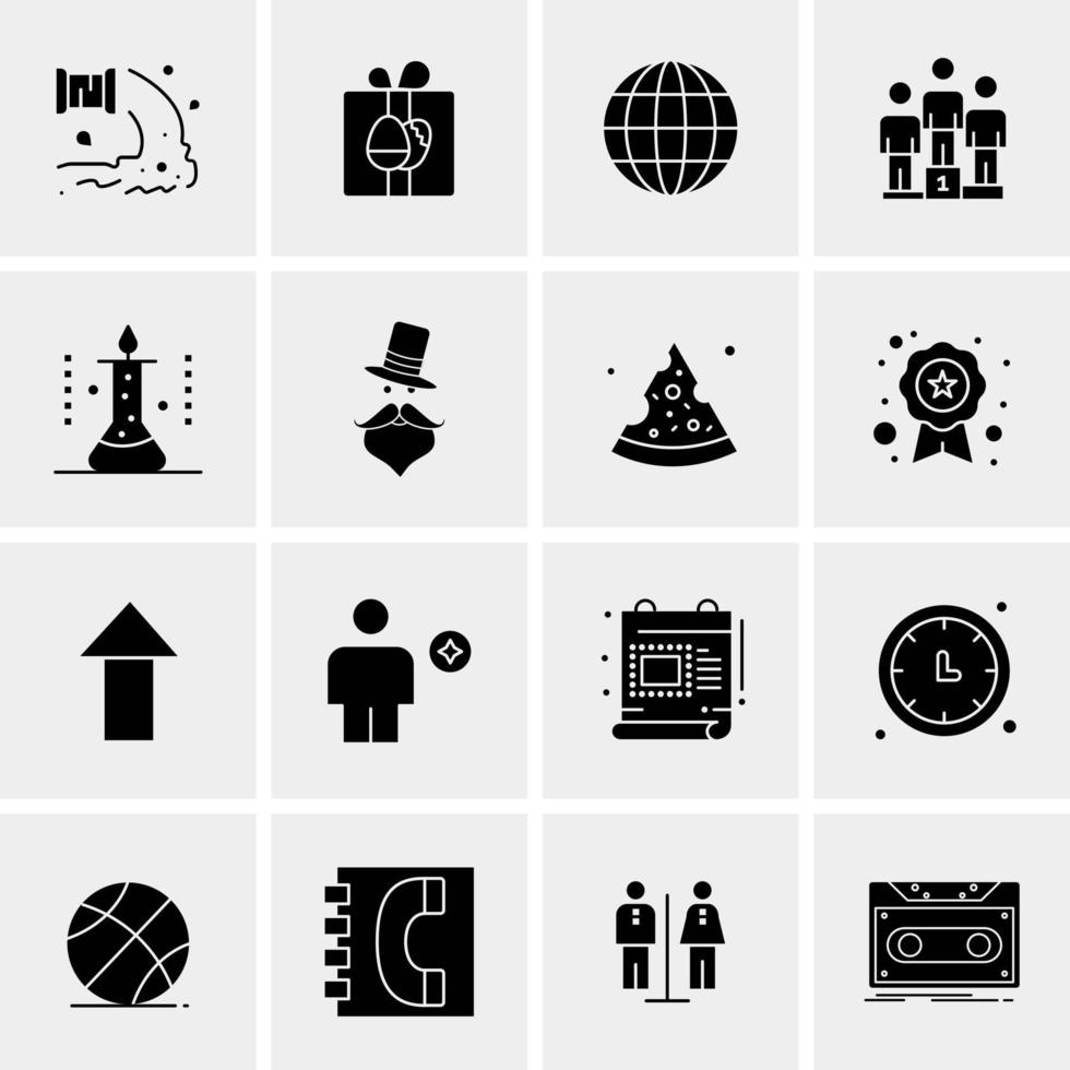 16 iconos de negocios universales vector ilustración de icono creativo para usar en proyectos relacionados con la web y dispositivos móviles