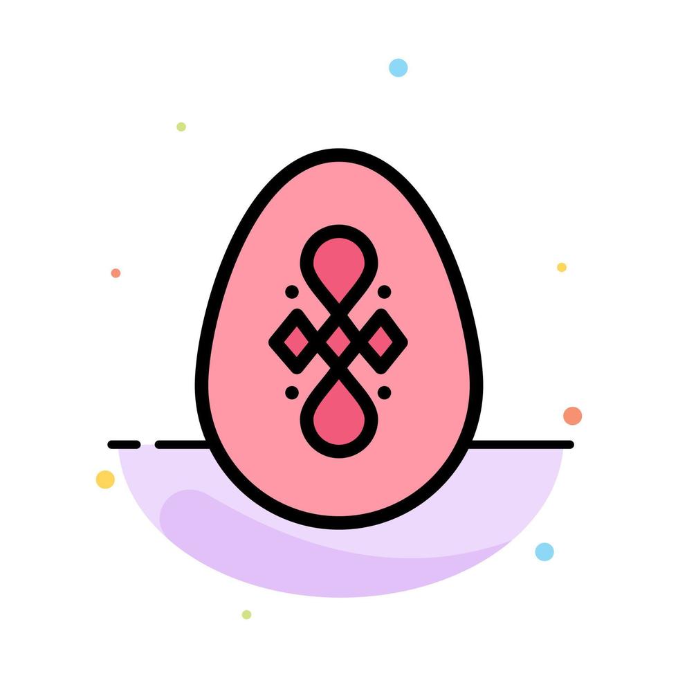 Bird Decoration Easter Egg Abstract Flat Color Icon Template vector