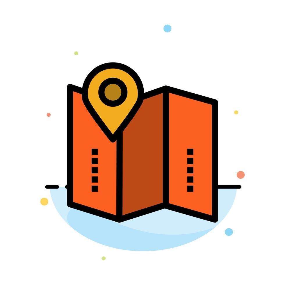 Map Location Directions Location  Abstract Flat Color Icon Template vector