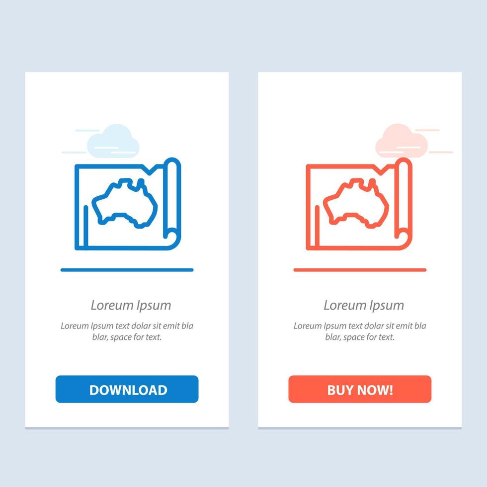 australia país australiano mapa de ubicación viajar azul y rojo descargar y comprar ahora plantilla de tarjeta de widget web vector