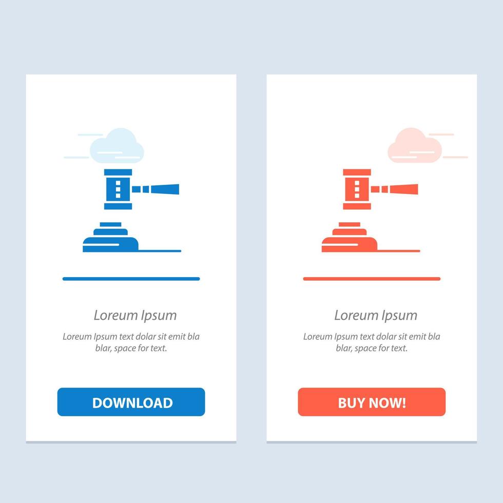 Law Action Auction Court Gavel Hammer Judge Legal  Blue and Red Download and Buy Now web Widget Card Template vector