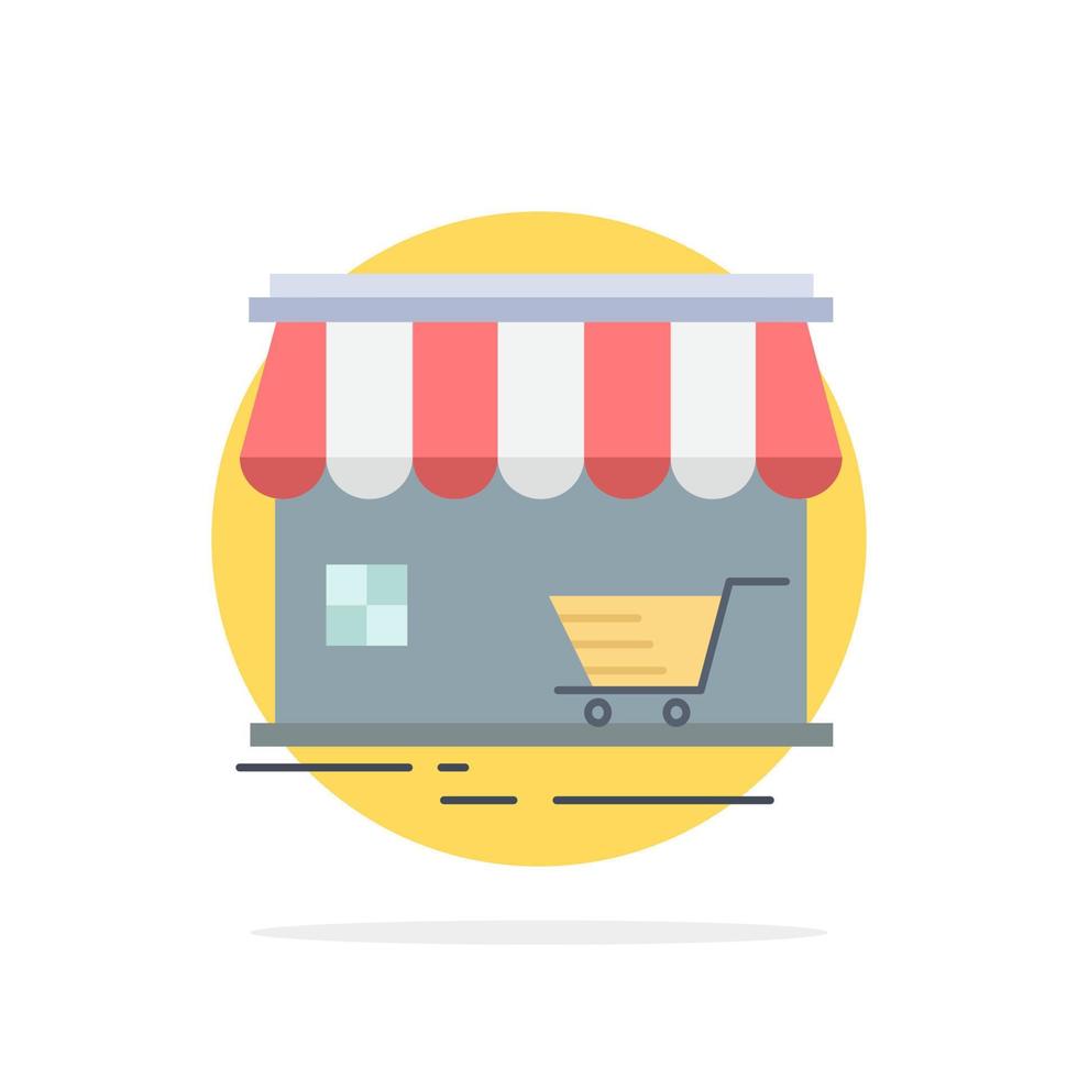 shop store market building shopping Flat Color Icon Vector