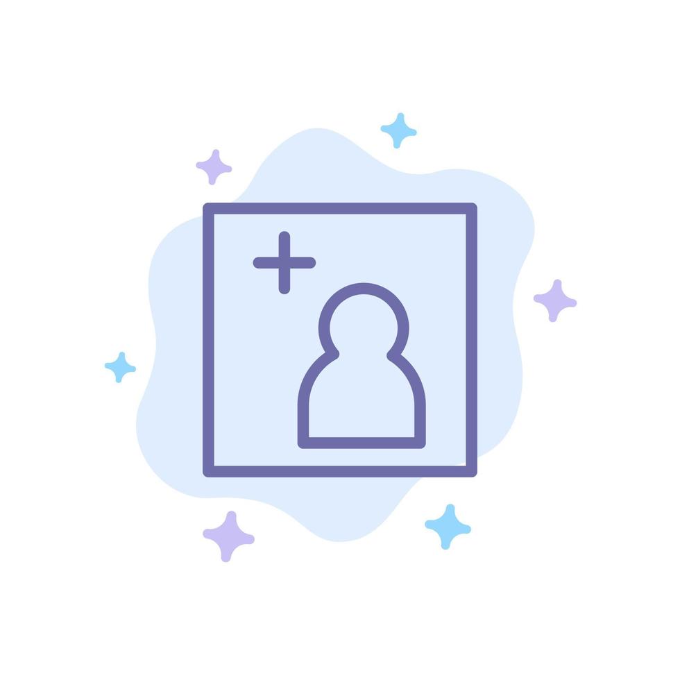 Camera Add Picture Blue Icon on Abstract Cloud Background vector