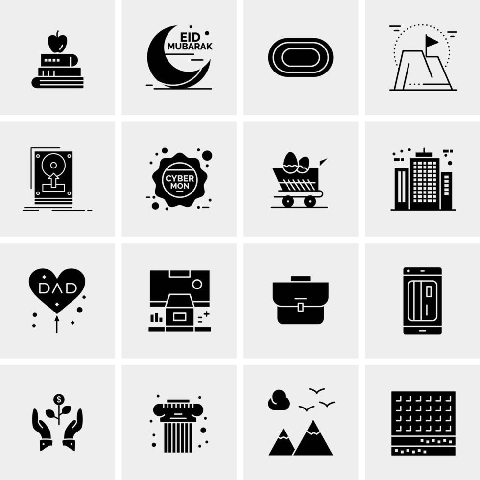 16 iconos de negocios universales vector ilustración de icono creativo para usar en proyectos relacionados con la web y dispositivos móviles