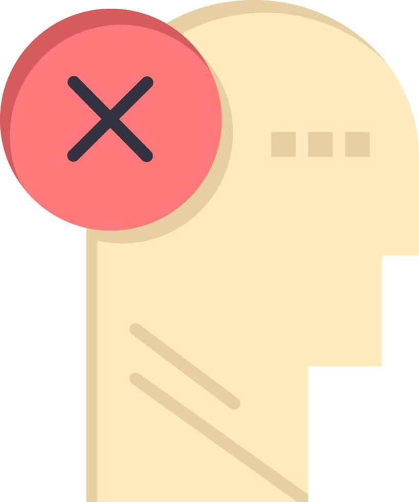 Brain Failure Head Human Mark Mind Thinking  Flat Color Icon Vector icon banner Template