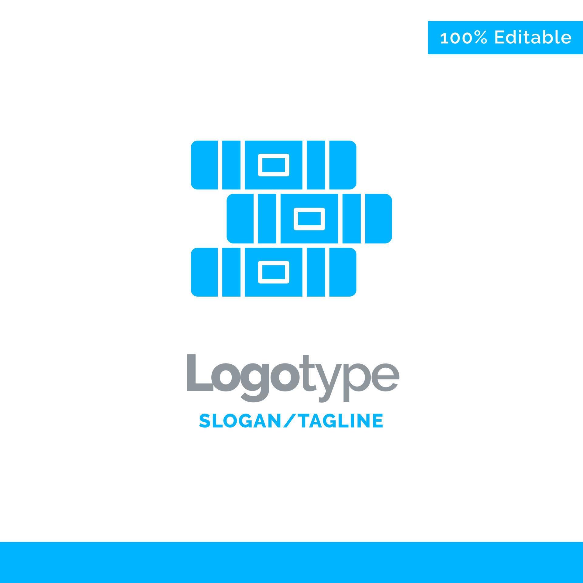 Education Notebook Stationary Blue Solid Logo Template Place for