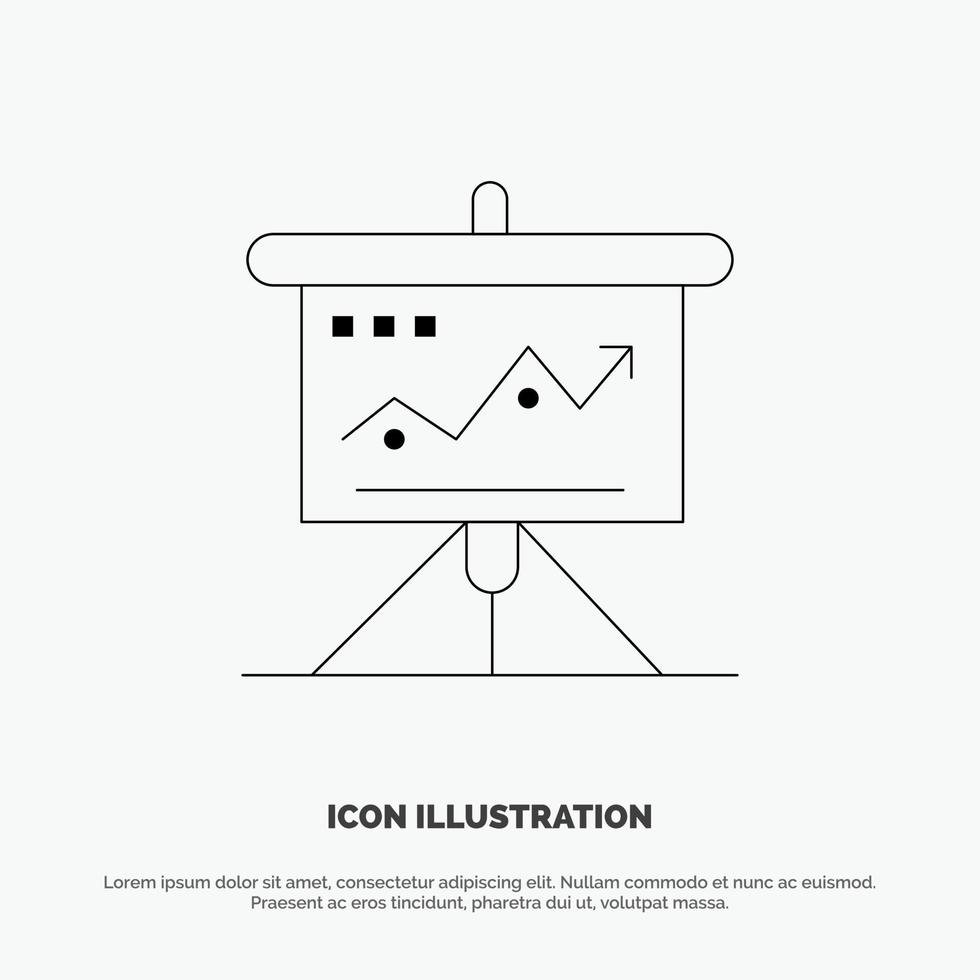 Chart Business Challenge Marketing Solution Success Tactics Line Icon Vector