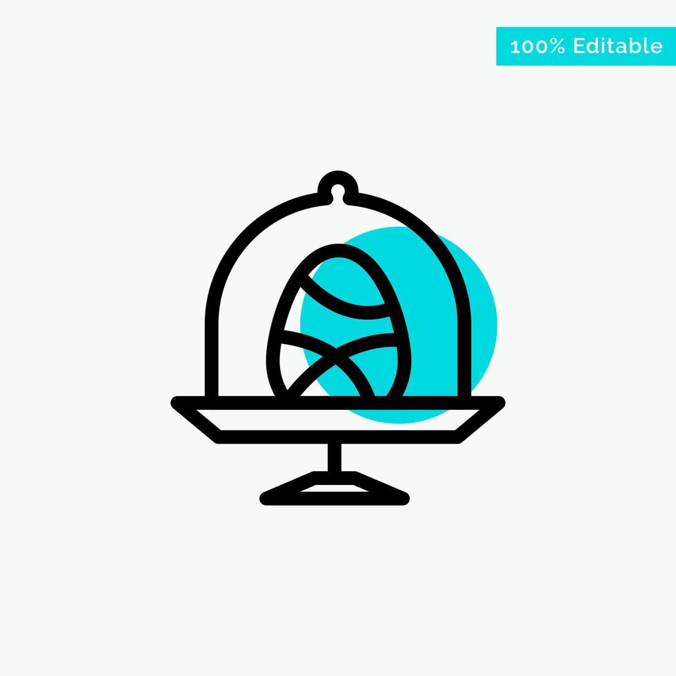 Disk Egg Food Easter turquoise highlight circle point Vector icon