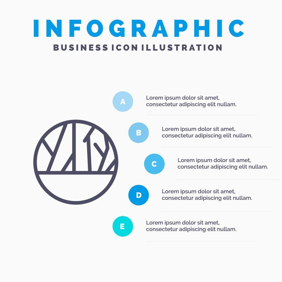 herida infectada infección piel infección piel herida línea icono con 5 pasos presentación infografía fondo vector