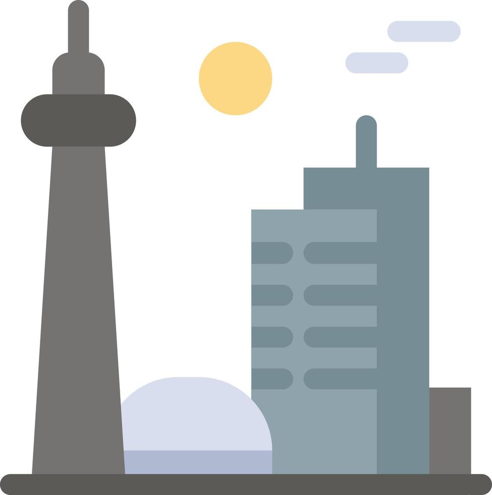 Building Canada City Famous City Toronto  Flat Color Icon Vector icon banner Template