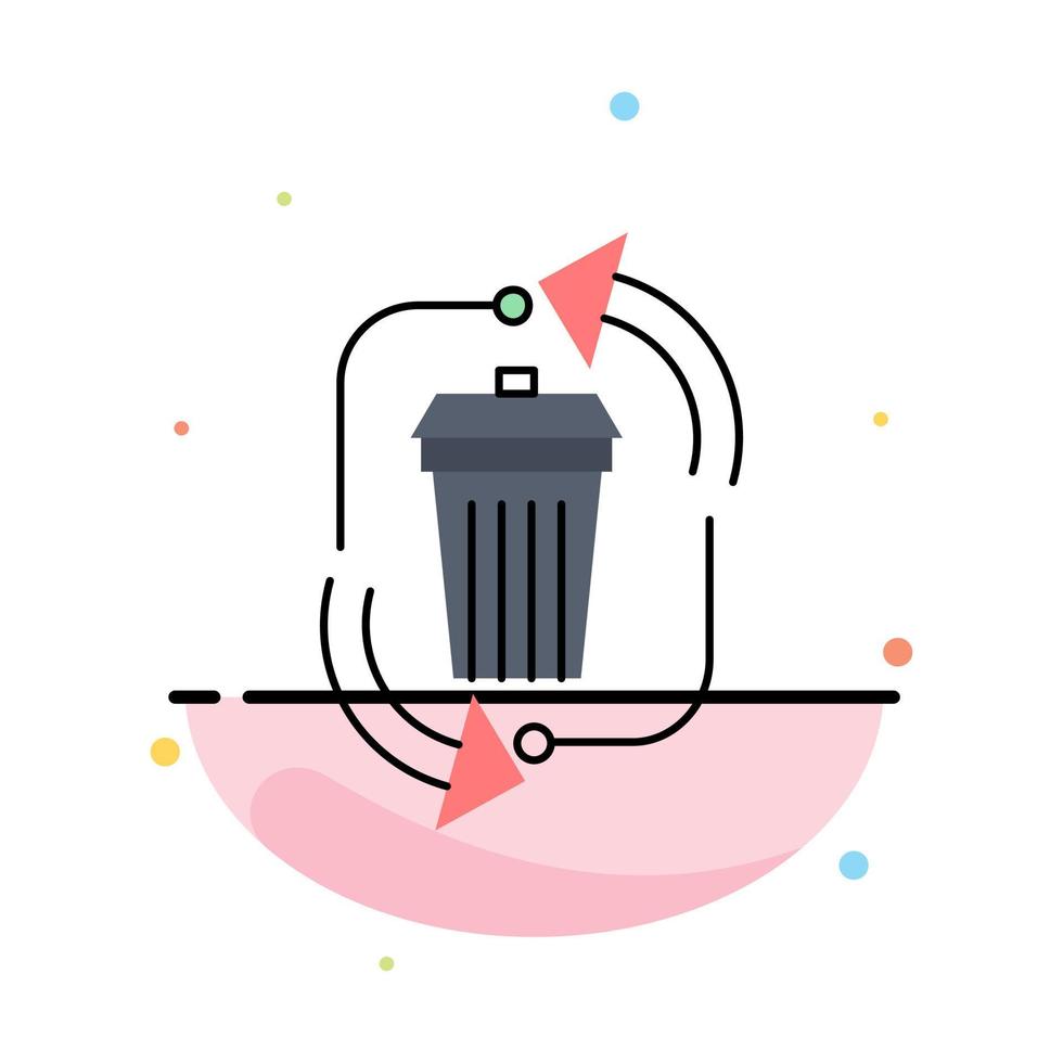 waste disposal garbage management recycle Flat Color Icon Vector