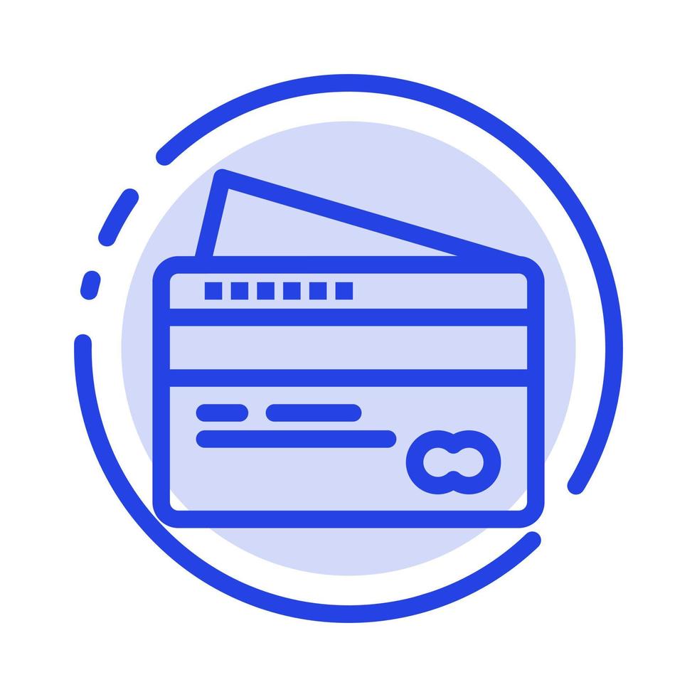 Card Credit Payment Pay Blue Dotted Line Line Icon vector
