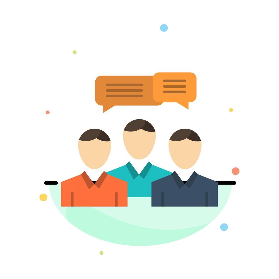 Chat Business Consulting Dialog Meeting Online Abstract Flat Color Icon Template vector