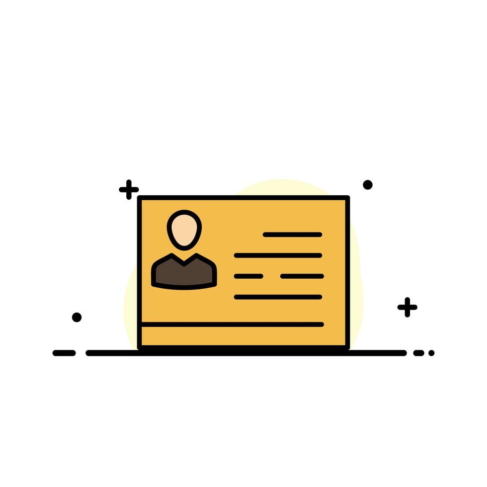 License To Work License Card Identity Card Id  Business Flat Line Filled Icon Vector Banner Template