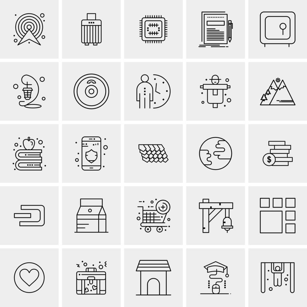 25 iconos de negocios universales vector ilustración de icono creativo para usar en proyectos relacionados con la web y dispositivos móviles