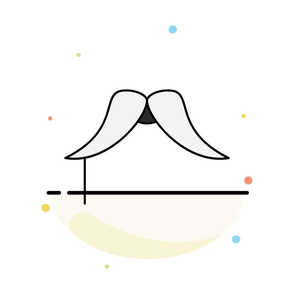 moustache Hipster movember male men Flat Color Icon Vector