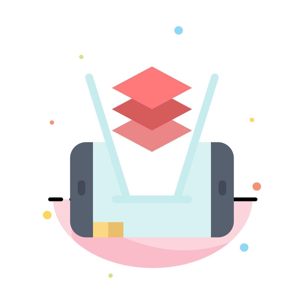 Mobile Cell Technology Abstract Flat Color Icon Template vector
