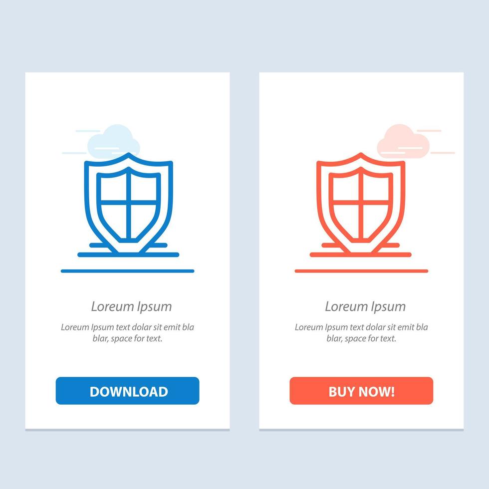 Internet Protection Safety Security Shield  Blue and Red Download and Buy Now web Widget Card Template vector