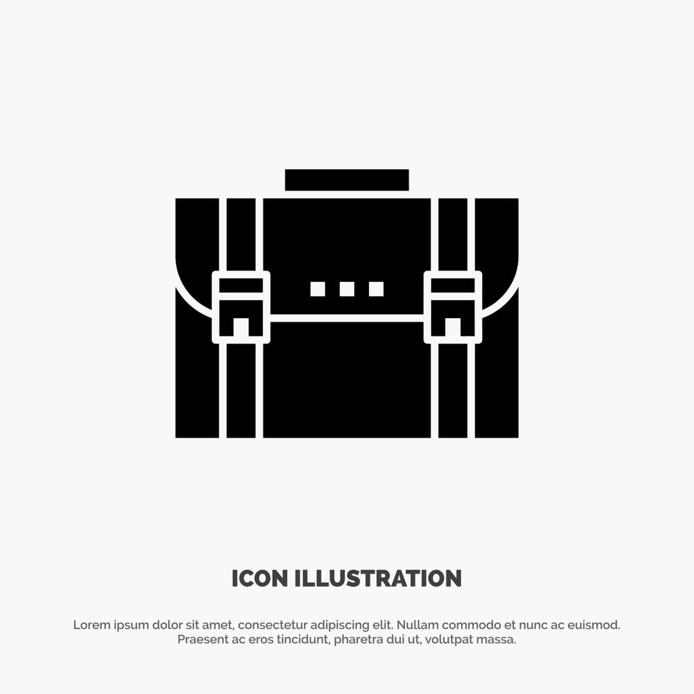 Briefcase Business Case Documents Marketing Portfolio Suitcase solid Glyph Icon vector