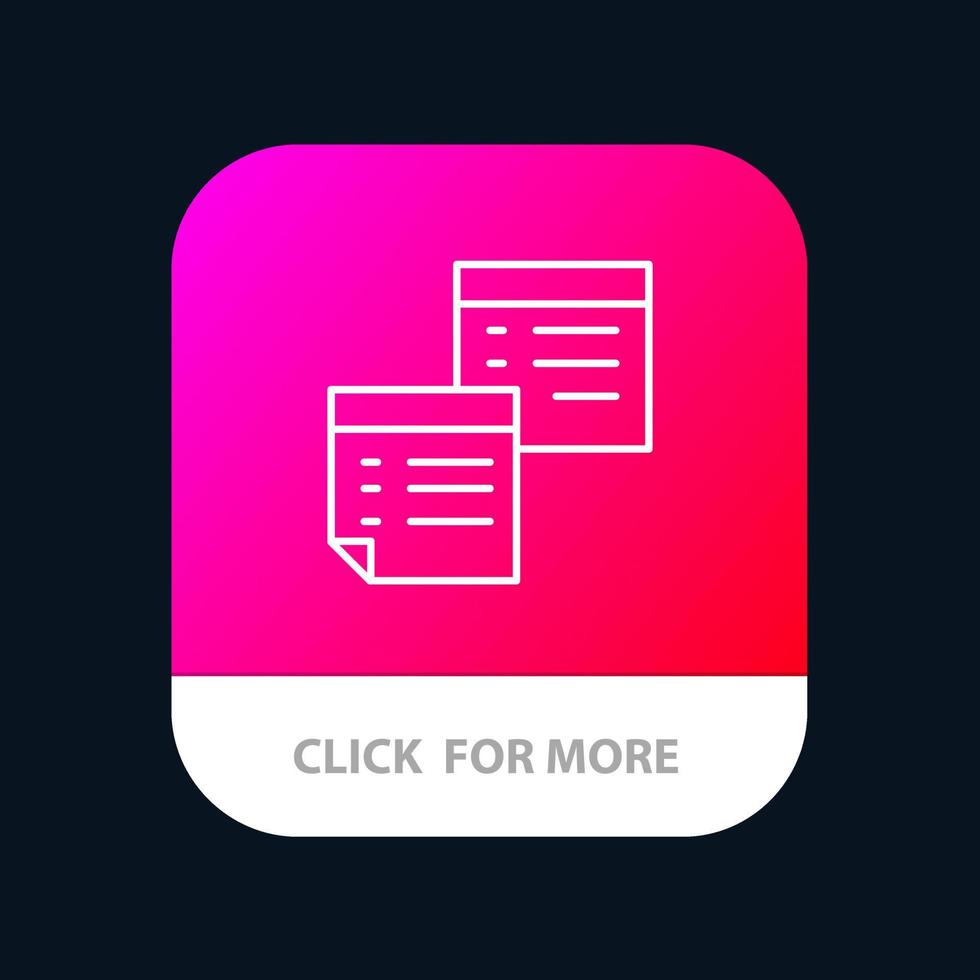 Sticky Files Note Notes Office Pages Paper Mobile App Button Android and IOS Line Version vector