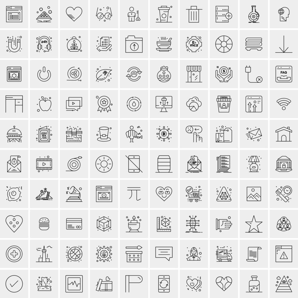 100 Business Icons for web and Print Material vector