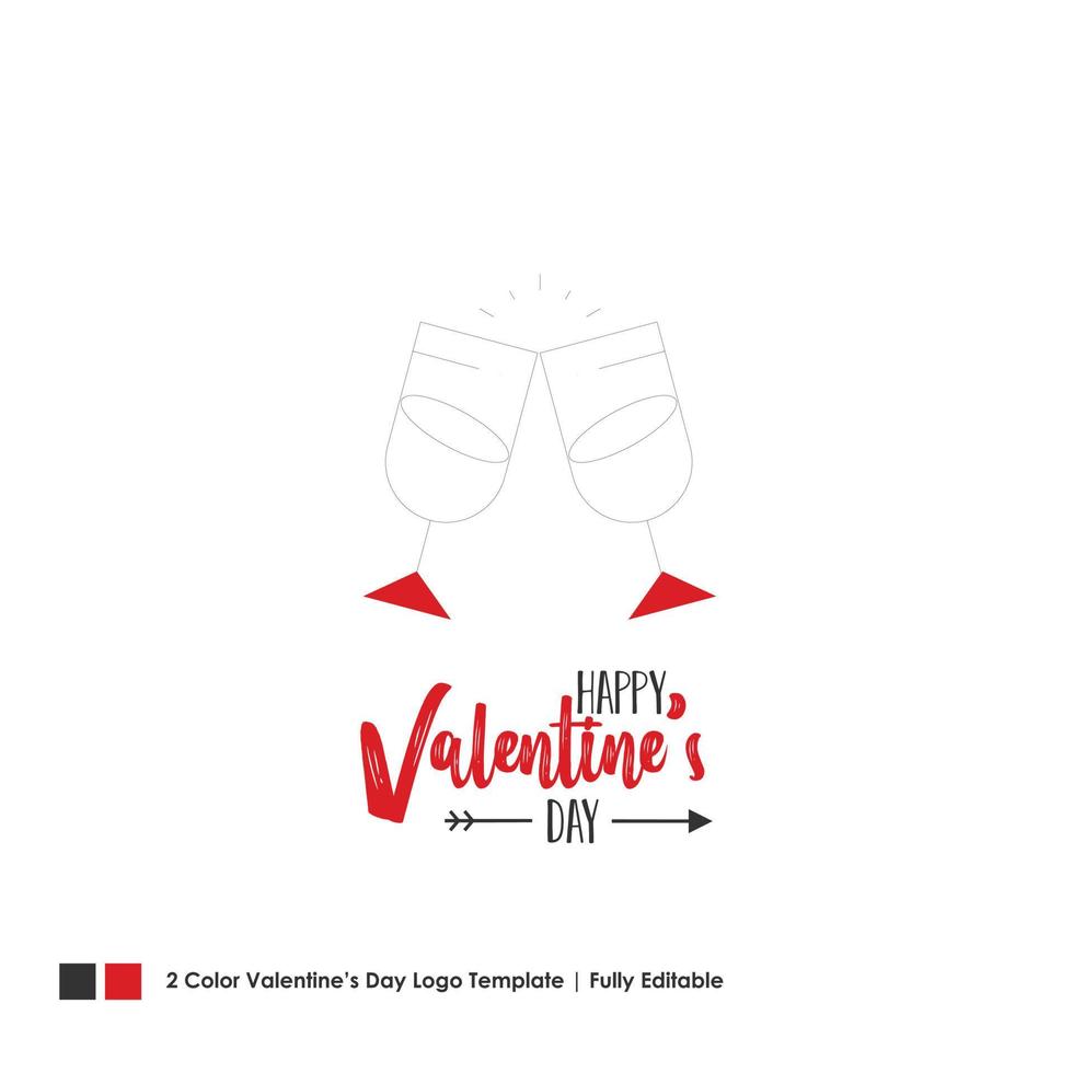 Happy Valentines Day Card Vector Lettering Background