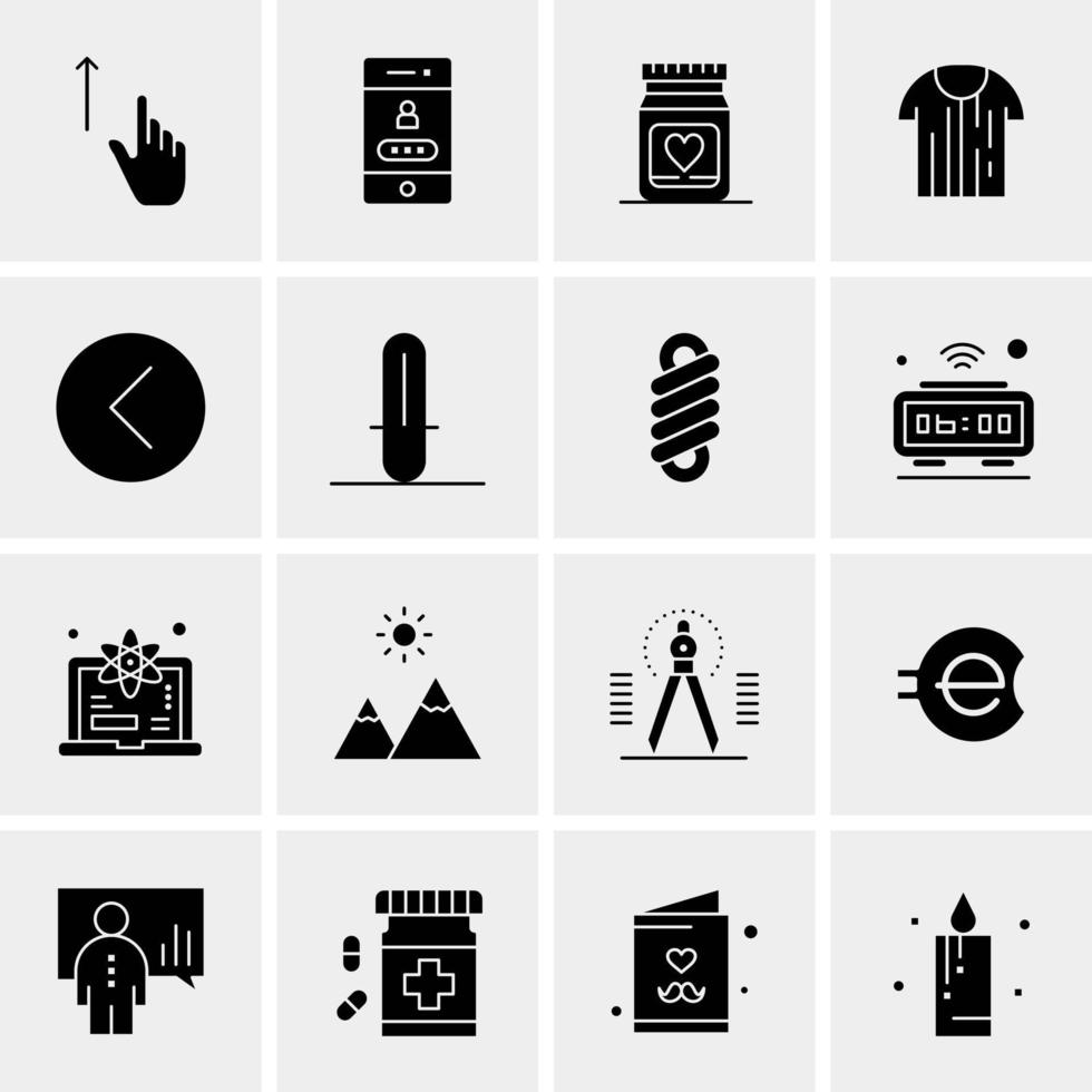 16 iconos de negocios universales vector ilustración de icono creativo para usar en proyectos relacionados con la web y dispositivos móviles