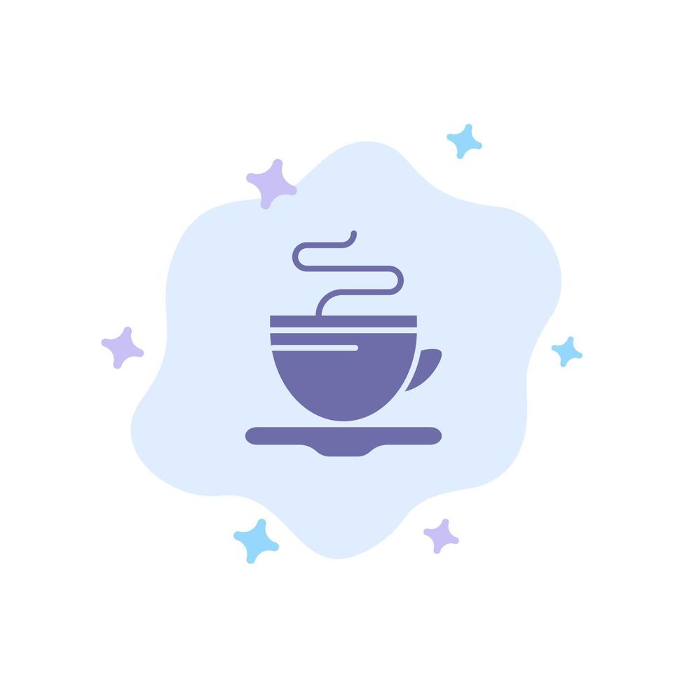 Tea Cup Coffee Hotel Blue Icon on Abstract Cloud Background vector