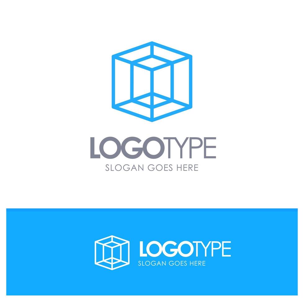 herramienta de diseño gráfico contorno azul logotipo lugar para eslogan vector