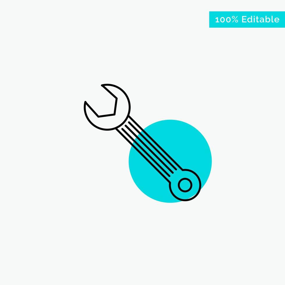 Wrench Adjustable Building Construction Repair turquoise highlight circle point Vector icon