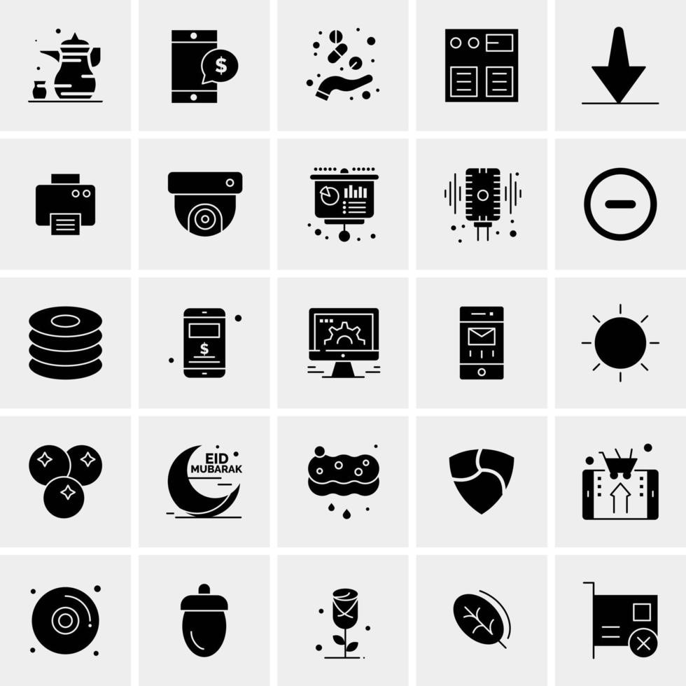 25 iconos de negocios universales vector ilustración de icono creativo para usar en proyectos relacionados con la web y dispositivos móviles