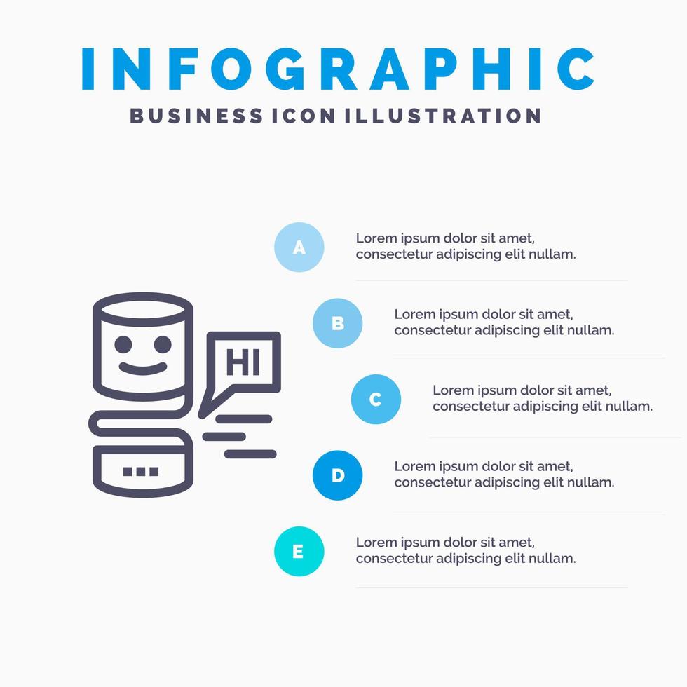 Conversational Interfaces Conversational Interface Big Think Line icon with 5 steps presentation infographics Background vector