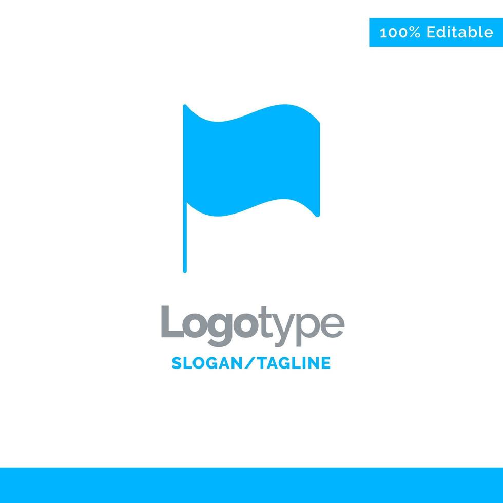 plantilla de logotipo sólido azul de interfaz de usuario de bandera básica lugar para eslogan vector