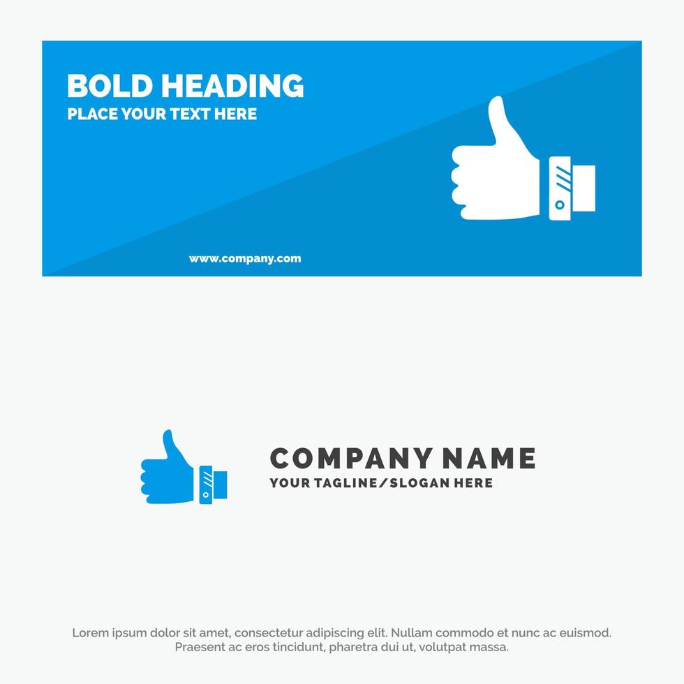 Like Business Finger Hand Solution Thumbs SOlid Icon Website Banner and Business Logo Template vector