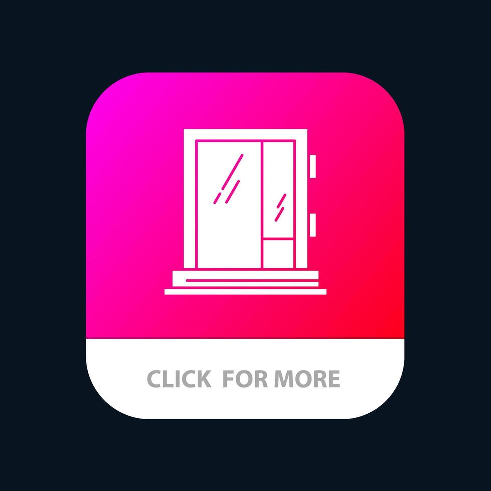 botón de la aplicación móvil de reparación de la construcción de la ventana de la puerta versión de glifo de android e ios vector