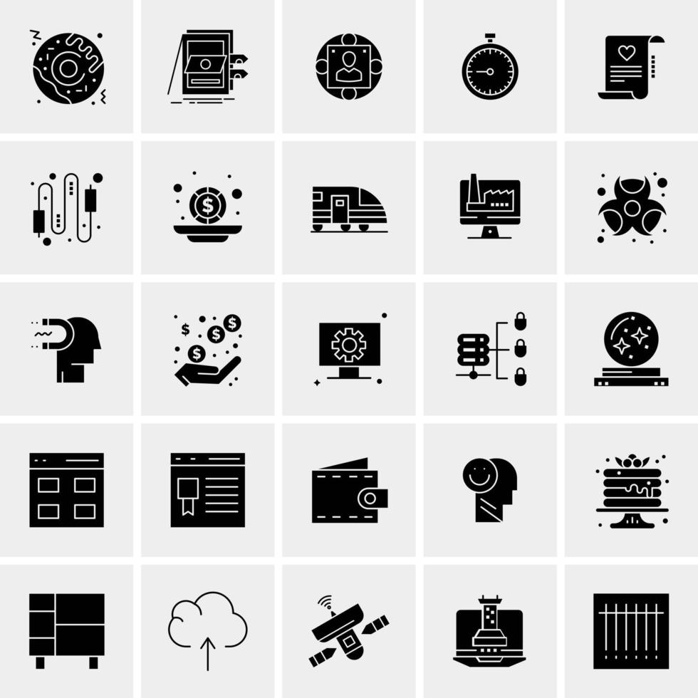 25 iconos de negocios universales vector ilustración de icono creativo para usar en proyectos relacionados con la web y dispositivos móviles