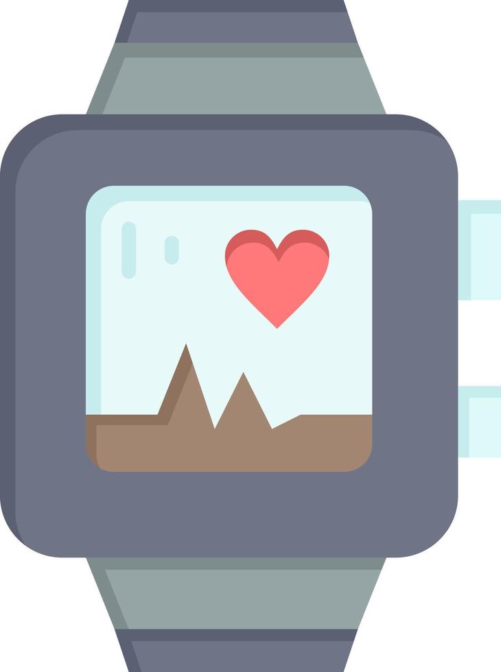 Hand watch Watch Love Heart  Flat Color Icon Vector icon banner Template