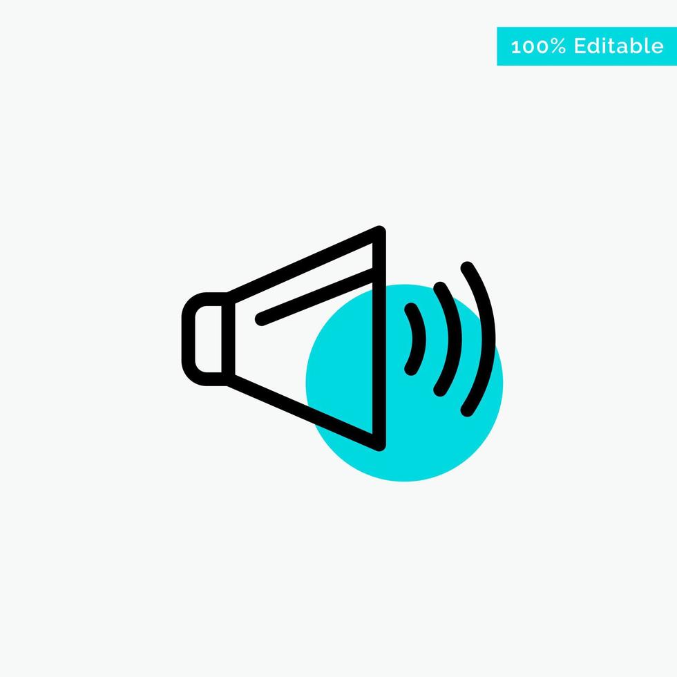 Sound Speaker Volume On turquoise highlight circle point Vector icon