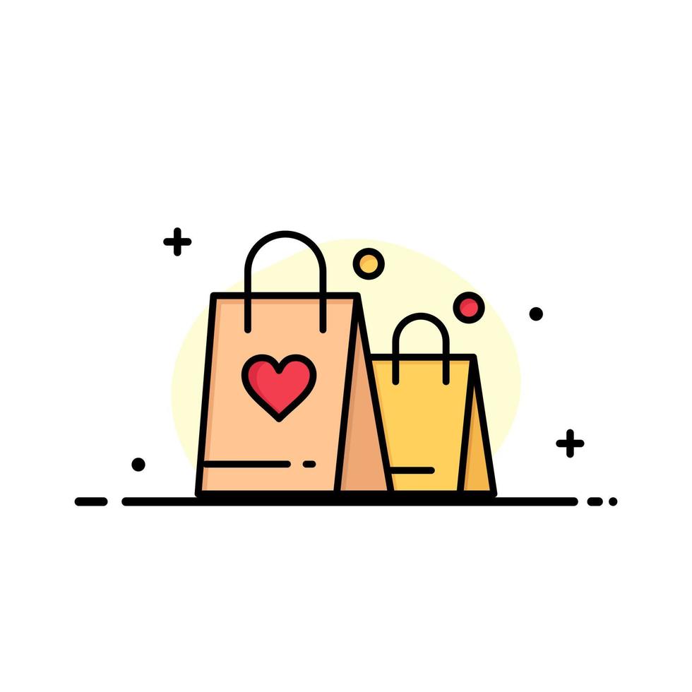 bolso amor corazón boda empresa logotipo plantilla color plano vector