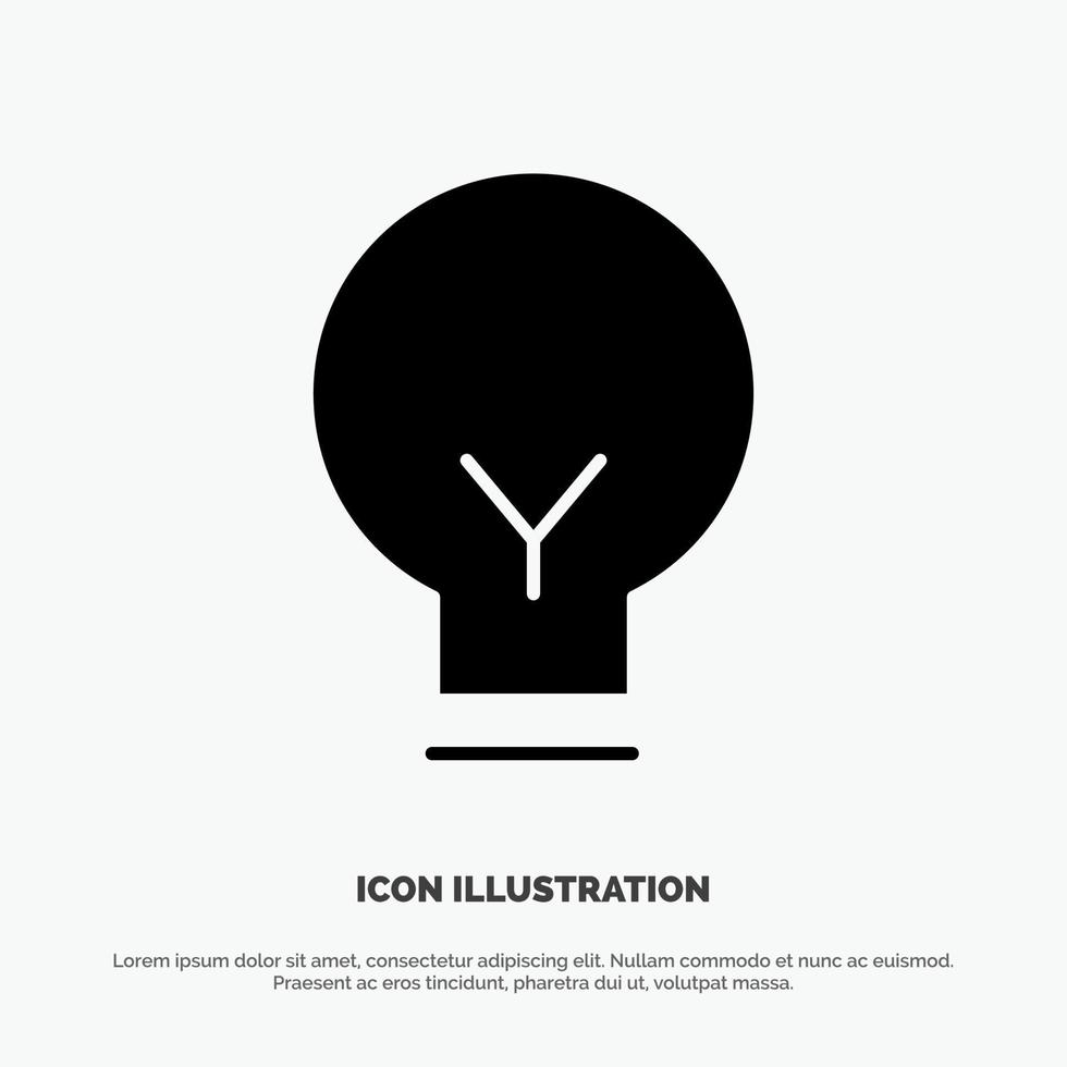 Light Bulb Basic Ui solid Glyph Icon vector