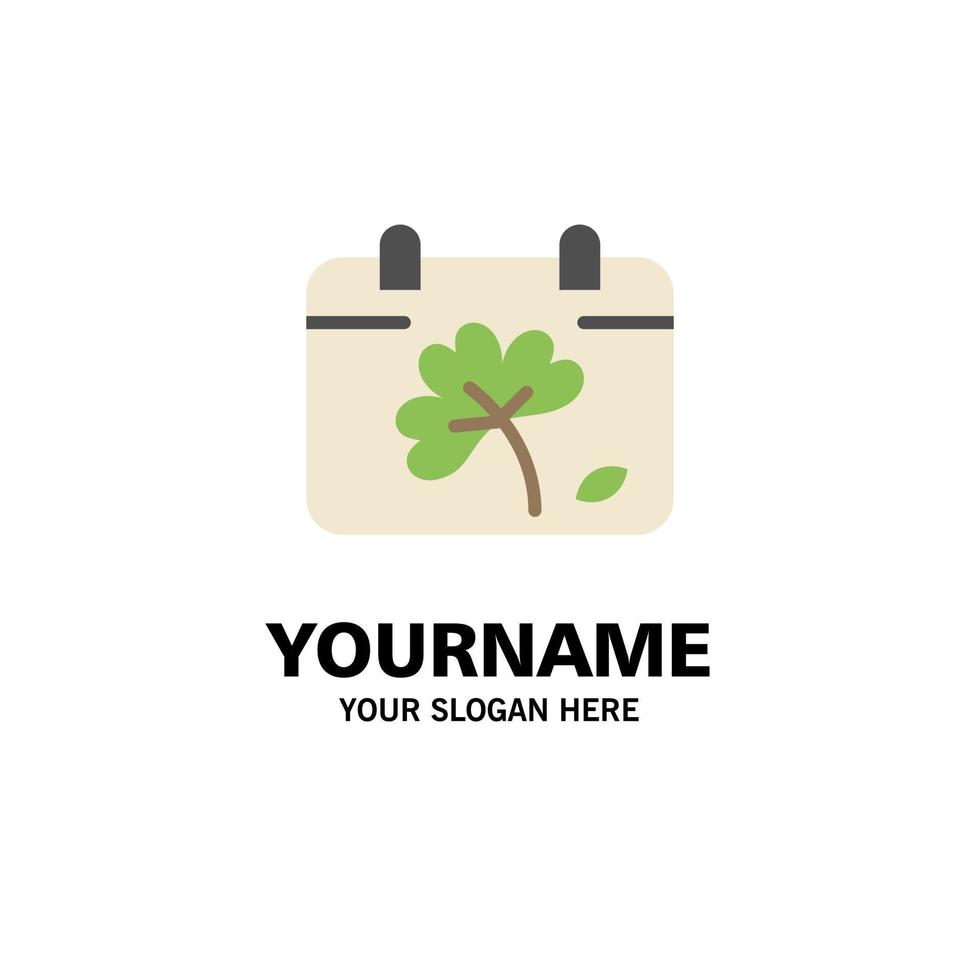 Calendar Flower Day Spring Business Logo Template Flat Color vector