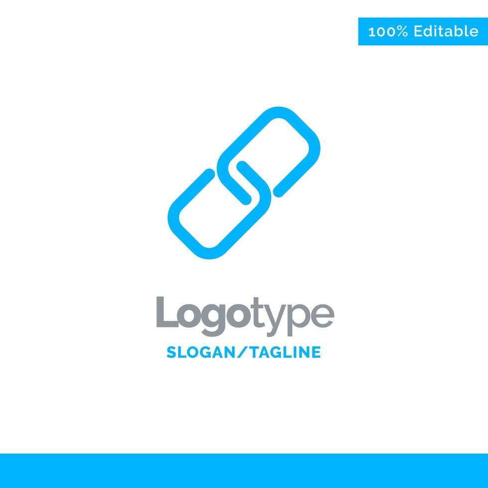 Clip Paper Pin Metal Blue Solid Logo Template Place for Tagline vector