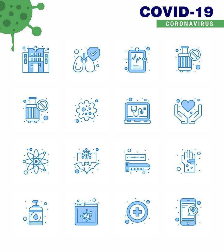 Coronavirus 2019nCoV Covid19 Prevention icon set virus particle illness infection no travel viral coronavirus 2019nov disease Vector Design Elements