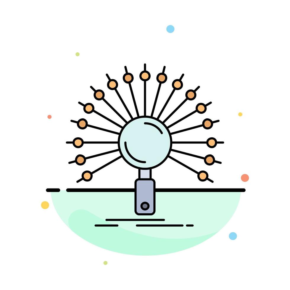 Data information informational network retrieval Flat Color Icon Vector
