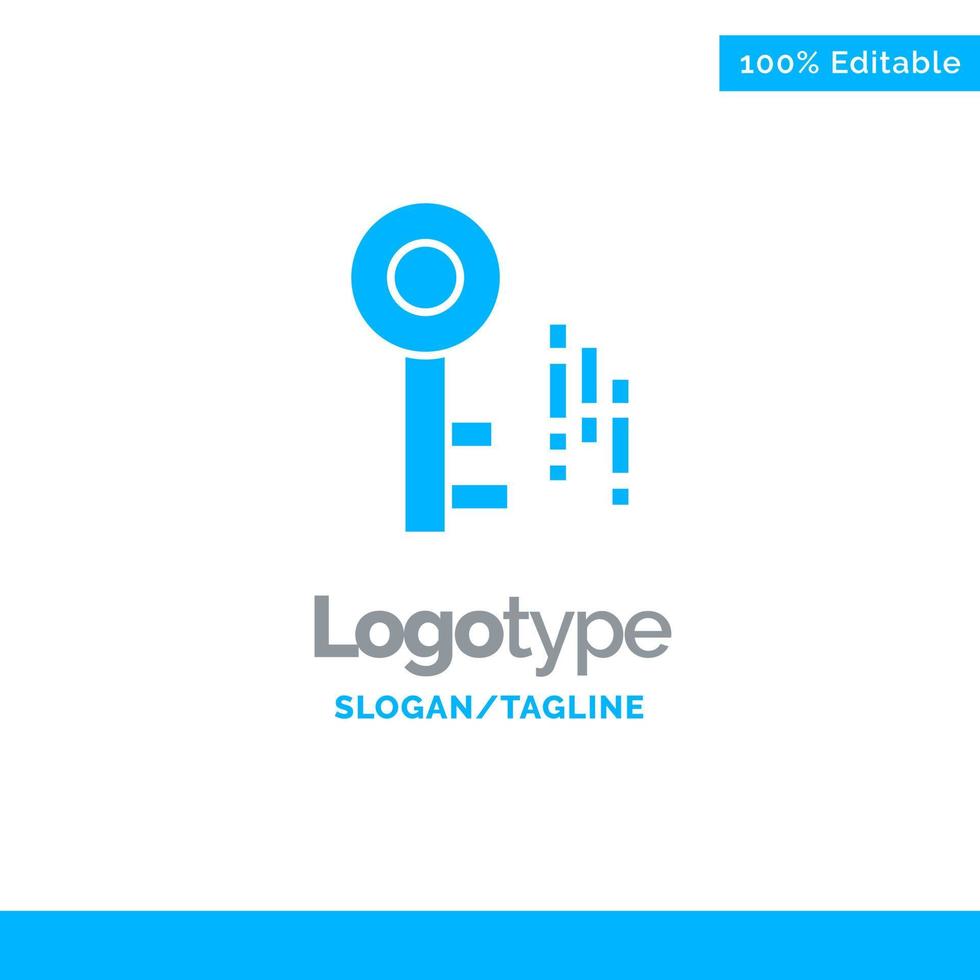 clave de seguridad de internet azul plantilla de logotipo sólido lugar para el eslogan vector