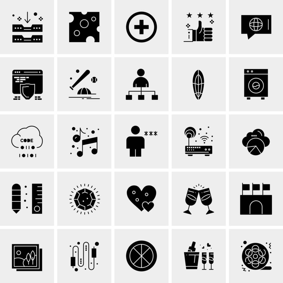 25 iconos de negocios universales vector ilustración de icono creativo para usar en proyectos relacionados con la web y dispositivos móviles