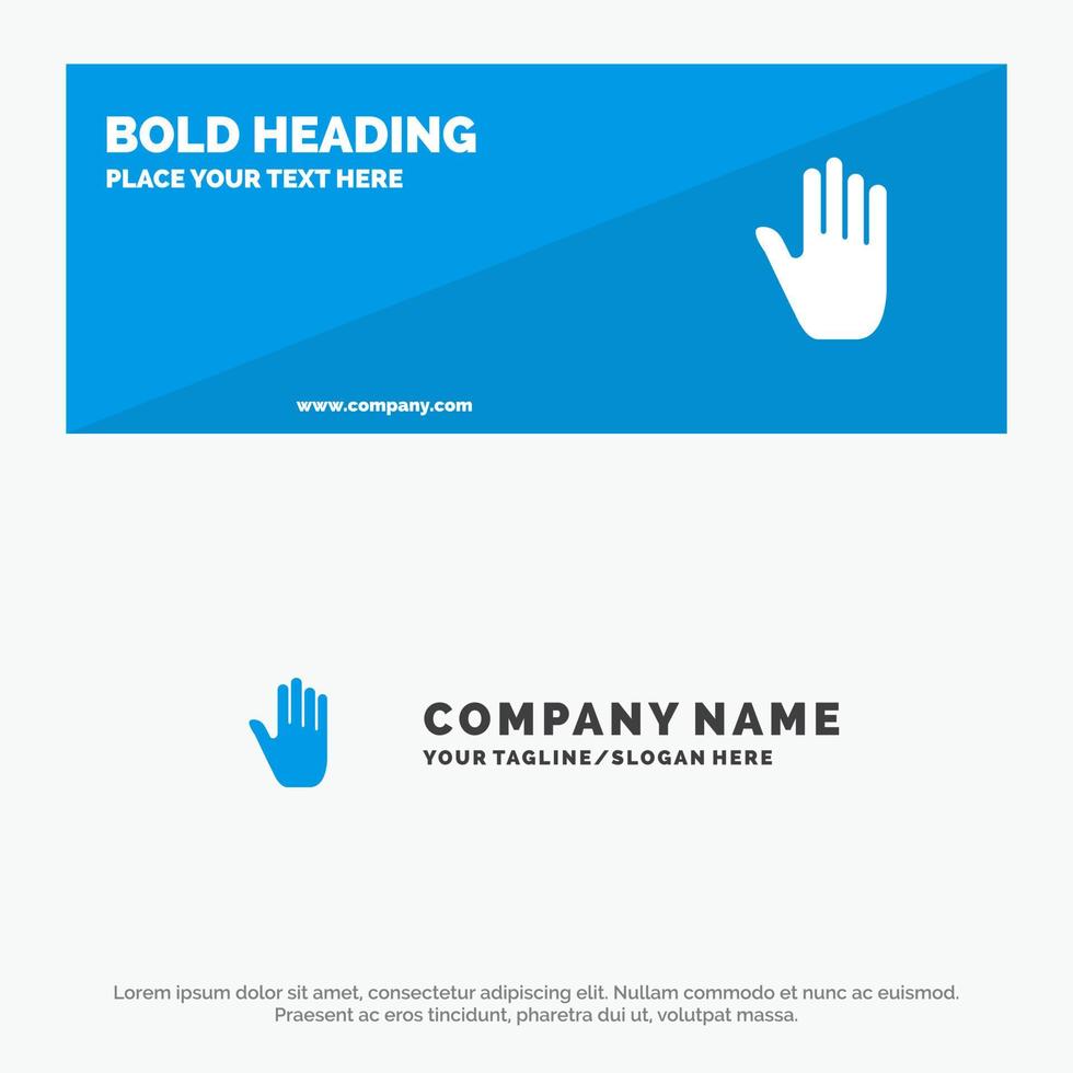 Body Language Gestures Hand Interface SOlid Icon Website Banner and Business Logo Template vector